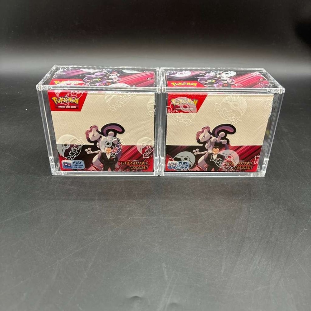 Lot (2) Pokemon SV10 Destined Rivals English Booster Boxes Sealed w/Acrylic CasePROBSTEIN is actively accepting consignments !!