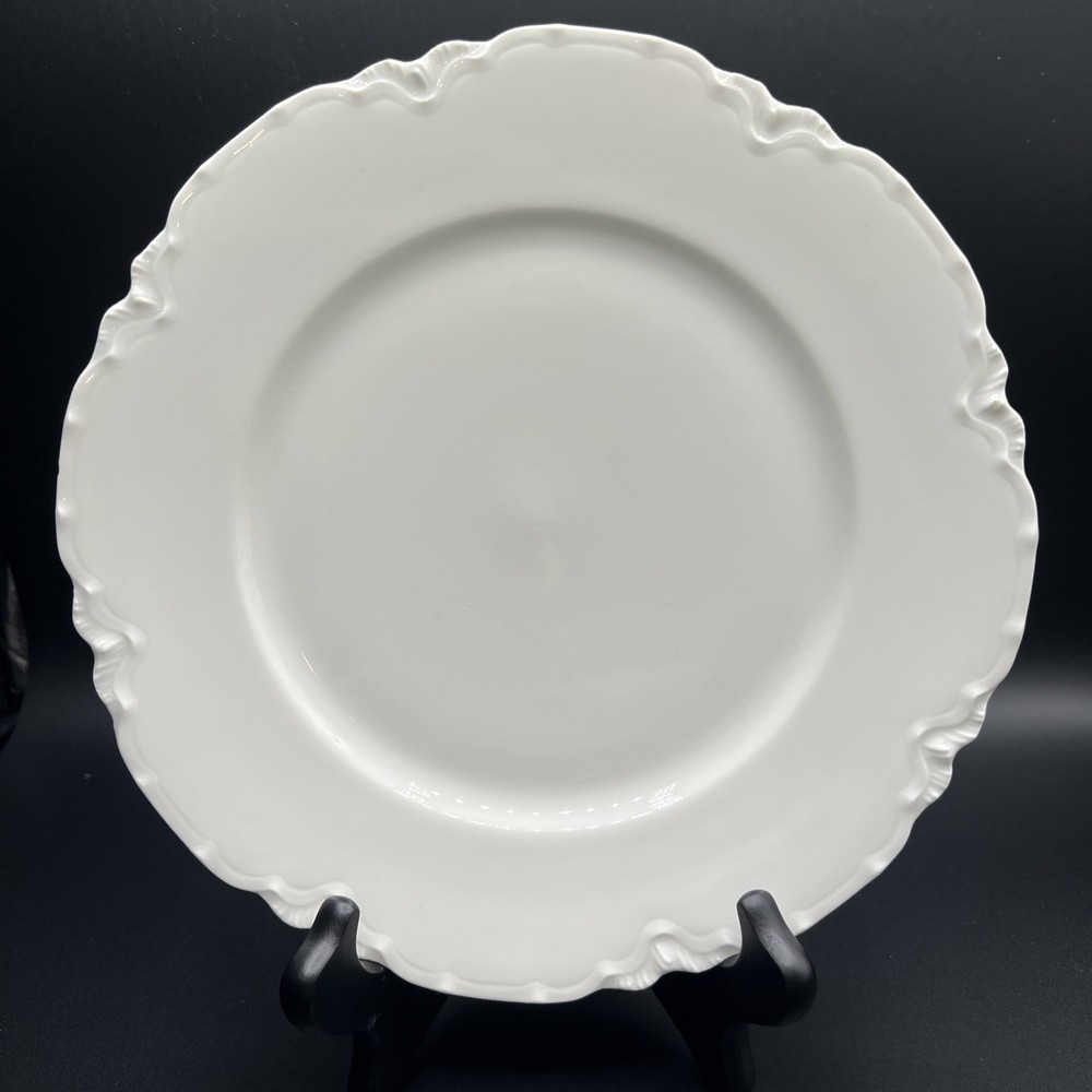 Haviland France Ranson Dinner Plate 9.5 Inches White With Scalloped Edge