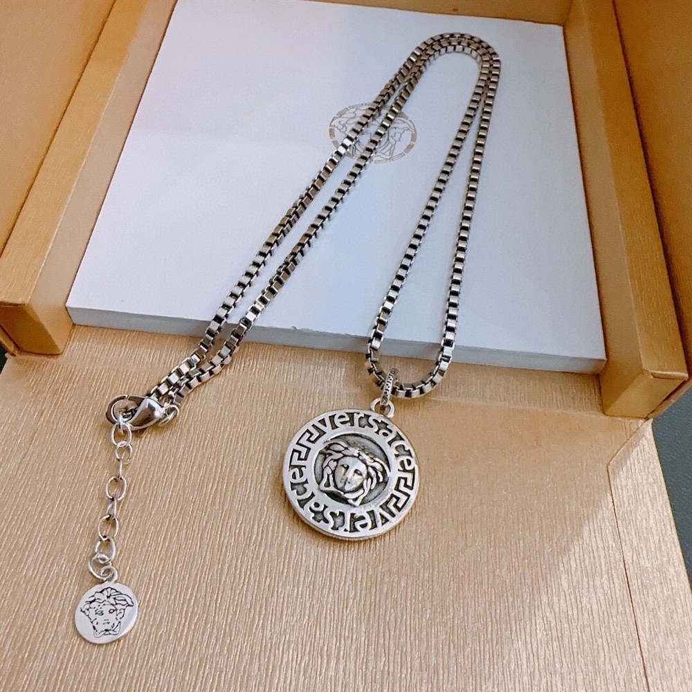 Versace Medusa Silver Necklace 60cm W Adjustable