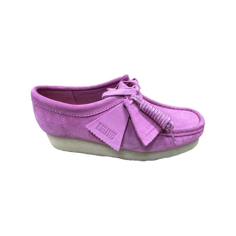 Clarks Wallabee Pink Leather Womens Casual Shoes US 7.5 UK 5