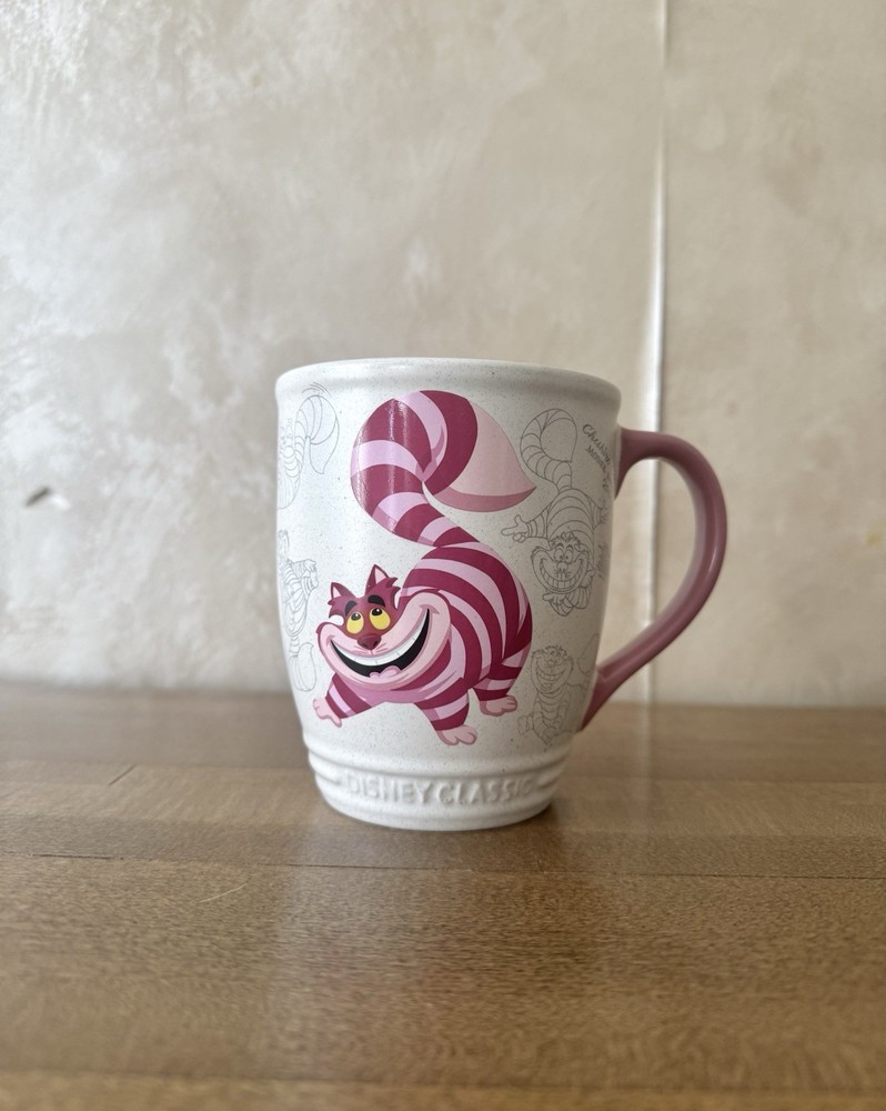 Disney Cheshire Cat Coffee Mug - Alice In Wonderland - Pink And White