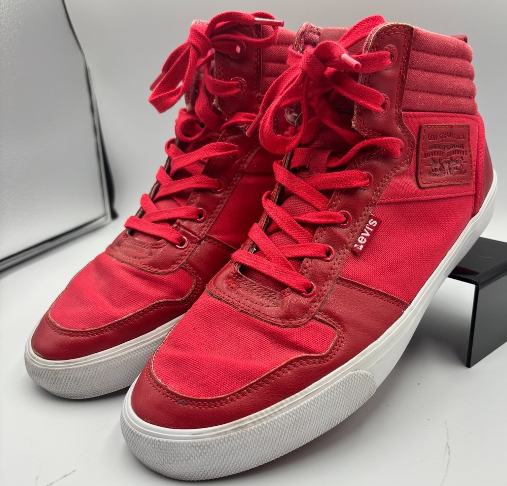 Levi’s Hi Top Sneakers Mens Sz 10 Red 51742301R Casual Shoes