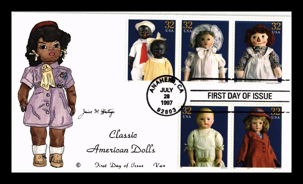 Dr Jim Stamps 32C Classic American Dolls 5V Set Janice Hastings Hand Painted