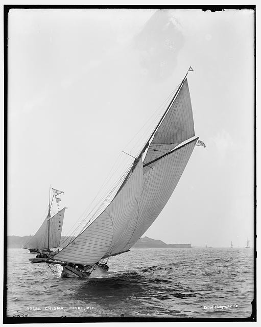 Photo:Chispa Yacht 1892 Sailing Boat on Water Detroit Publishing Company