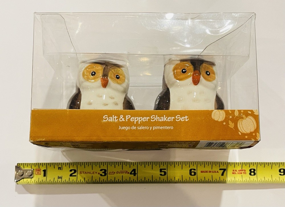 Wise Owl Salt and Pepper Shaker Set 3 Inch New in Sealed Box