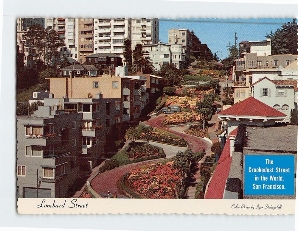 Postcard Lombard Street San Francisco California USA