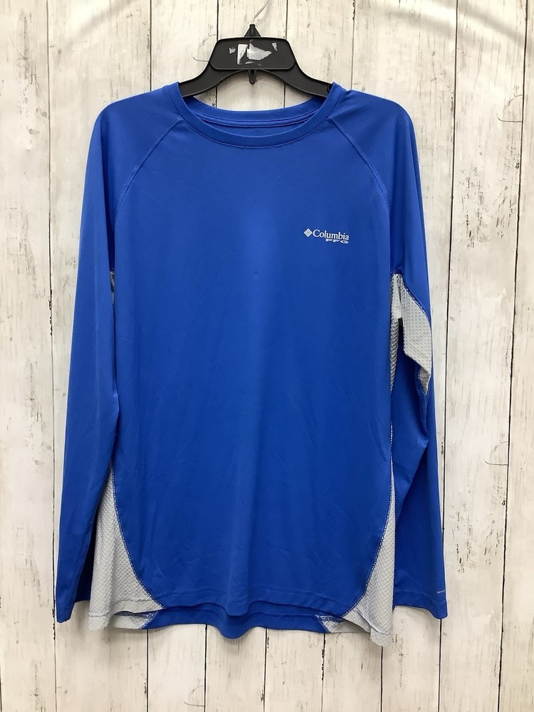 Columbia PFG Men's Large Blue Long Sleeve Terminal Tackle Fishing Sun Shirt