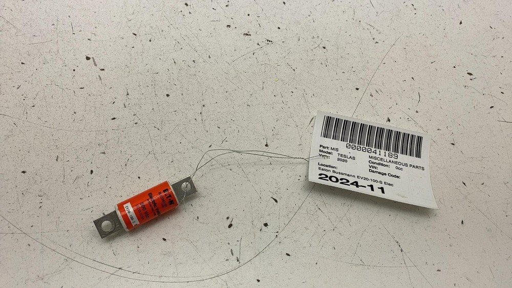 Eaton Bussmann EV20-100-S Electric Vehicle Fast Acting Fuse, 500VDC, DC IR 20kA