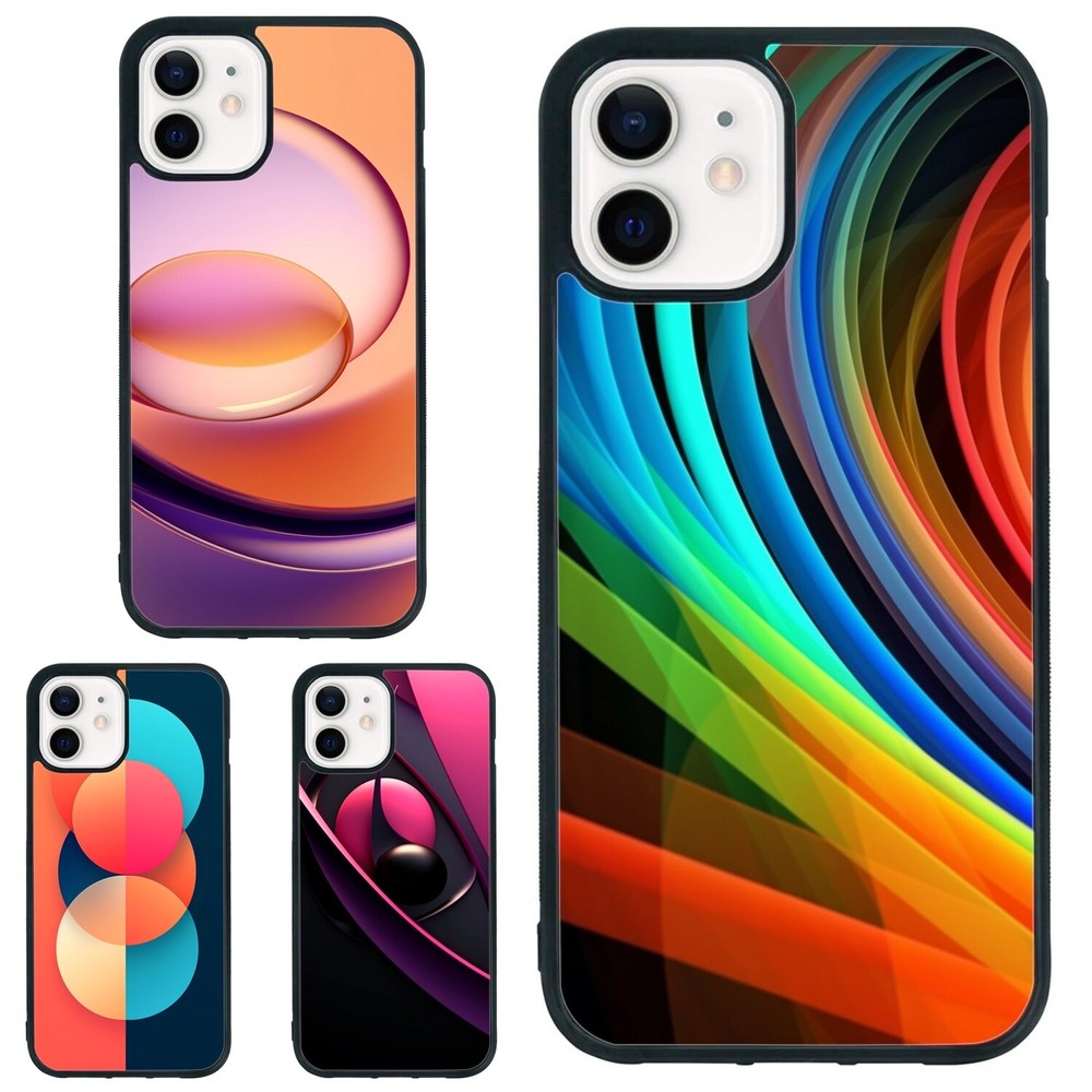 Plastic Case For iPhone XS XR 6 7 8 Plus SE 2nd 3rd abstract shapes oval minimal