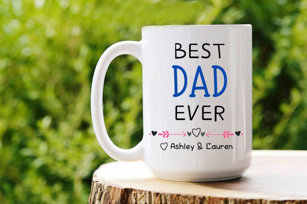 Best Dad Ever Coffee Mug Kids Name Gift Personalized Father's Day Gift Gift For