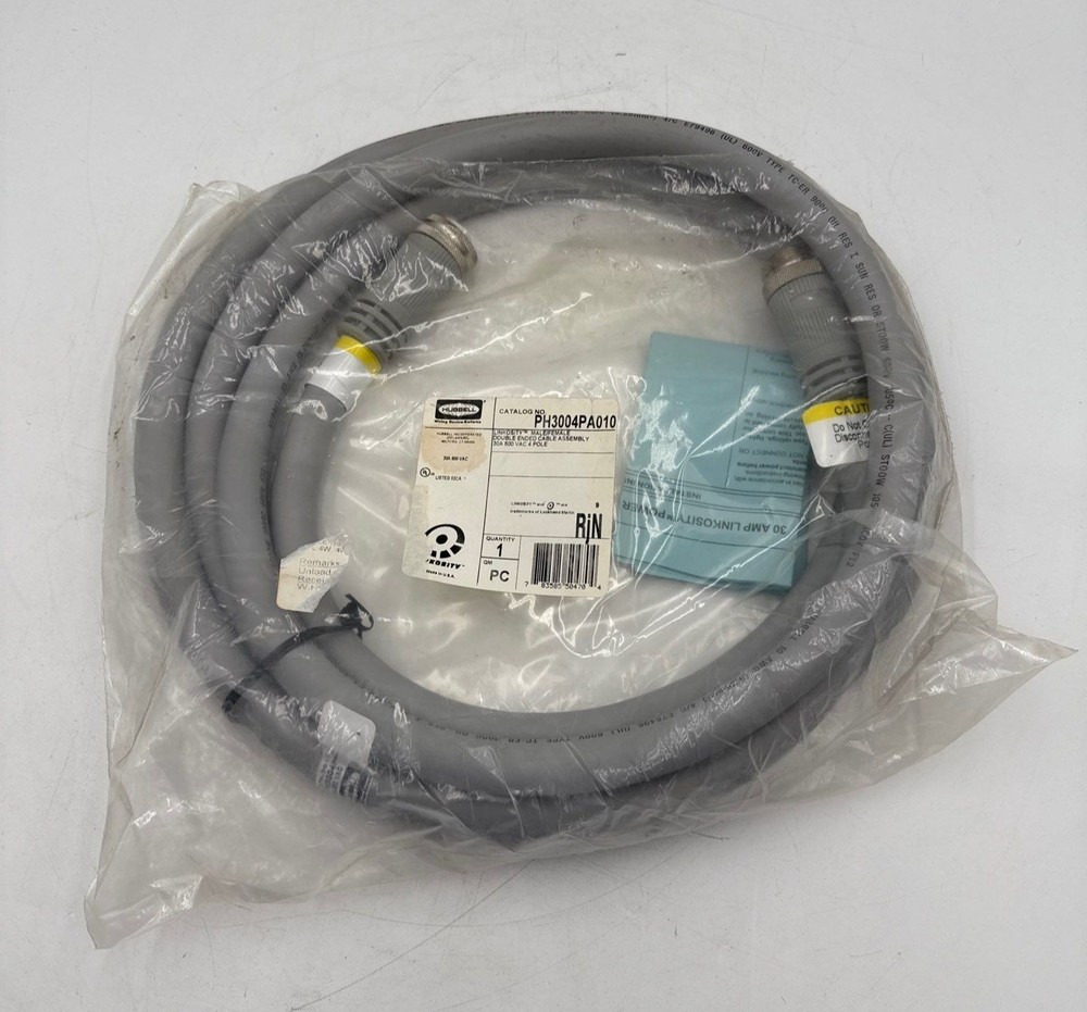 Hubbell LINKOSITY PH3004PA010 Cable Assembly 30A SNIG 600 VAC Max 4 Cond 10 ft