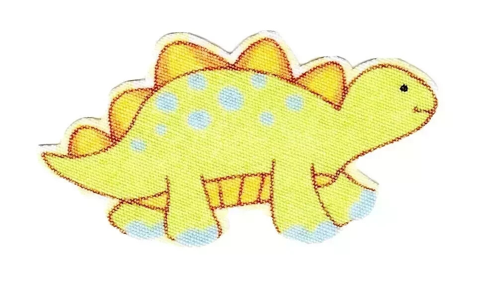 dinosaur fabric applique iron on green not embroidered 2 inch new