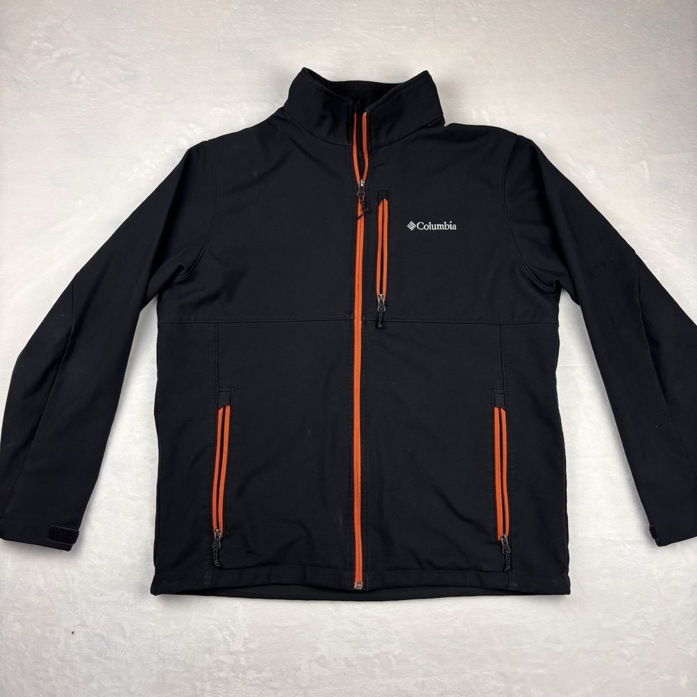 Columbia Platinum Peak Softshell Jacket for Men Size L Dark Gray Full Zip