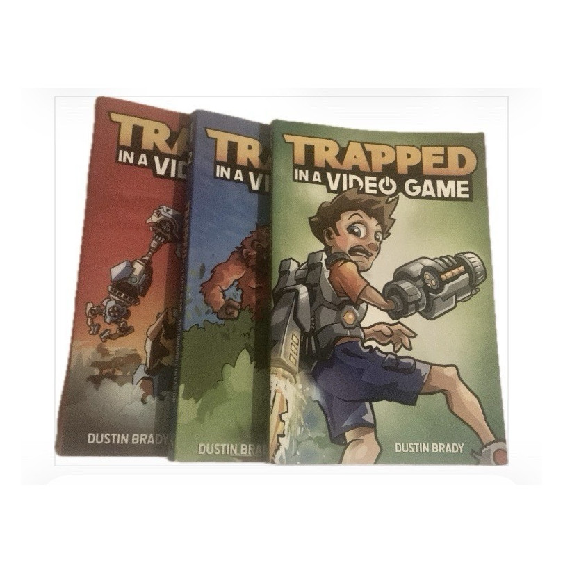 Dustin Brady Trapped in a Video Game Lot of 3 Paperback Illustrated Books 1-3