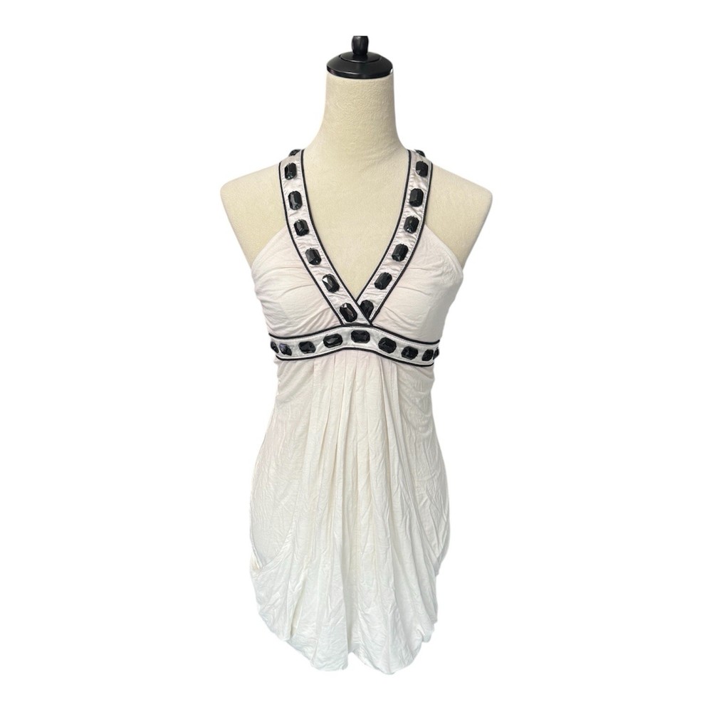 White and black vintage forever Twenty One halter dress size small