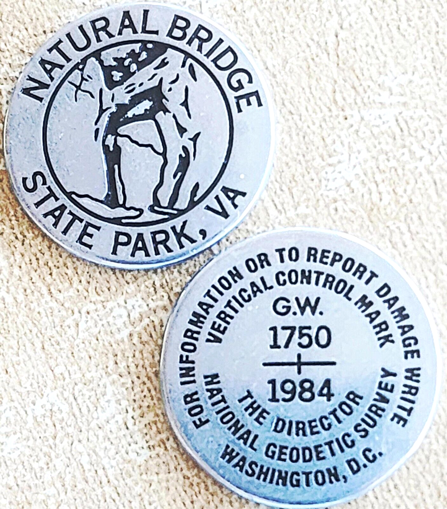 RARE - NATURAL BRIDGE STATE PARK VA - NATIONAL BENCH MARK TOKEN - VIRGINIA