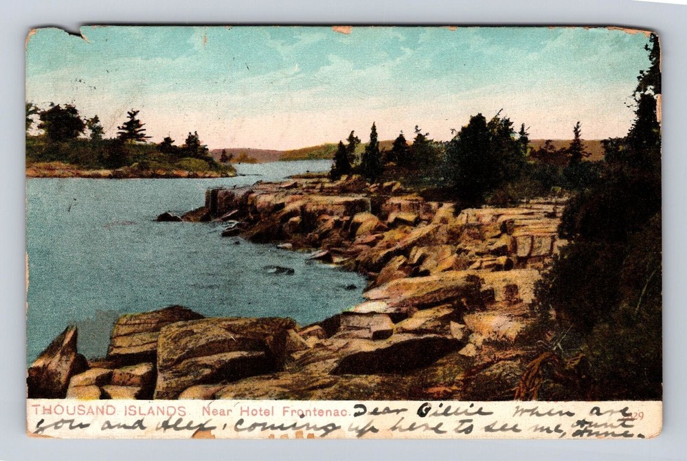 Thousand Island NY-New York, Scenic River Views, Antique Vintage c1909 Postcard