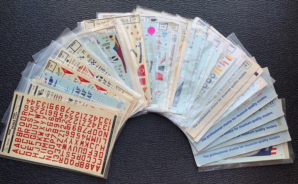 Large Lot of (30) Microscale 1/72 Scale Military Aircraft Decal Sheets Complete