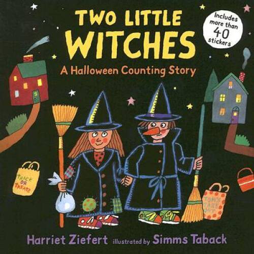 Two Little Witches: A Halloween Counting Story Sticker Book - Paperback - GOOD