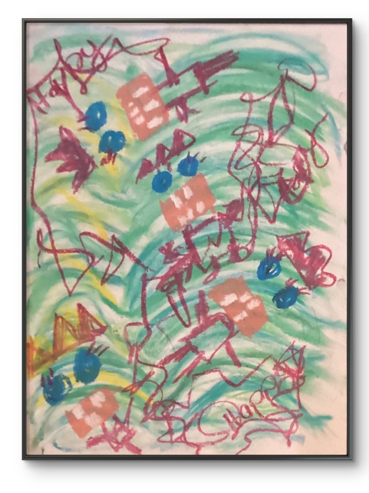Basquiat Style Graffiti Abstract Art Original 11 by 14 on Paper-image