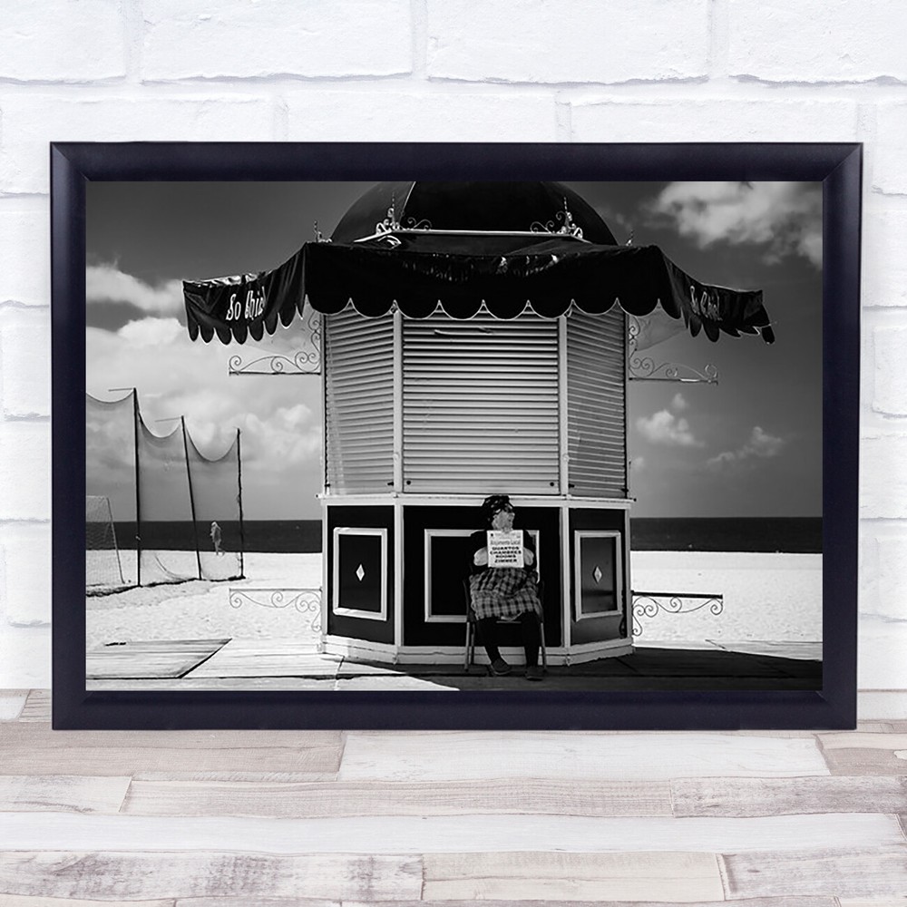 Rooms Street Lady Woman Person Shop Closed Siesta Building Wall Art Print