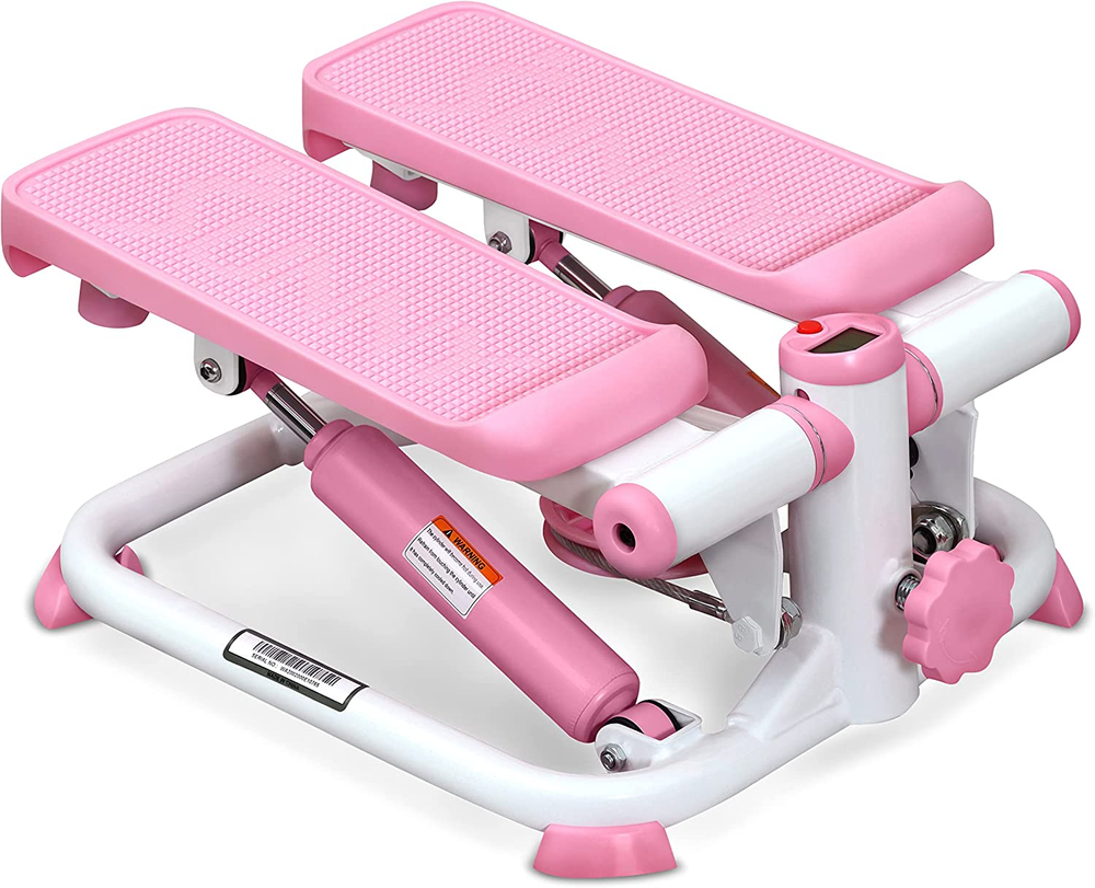 Sunny Health & Fitness Mini Stepper for Home Workouts with Resistance Bands