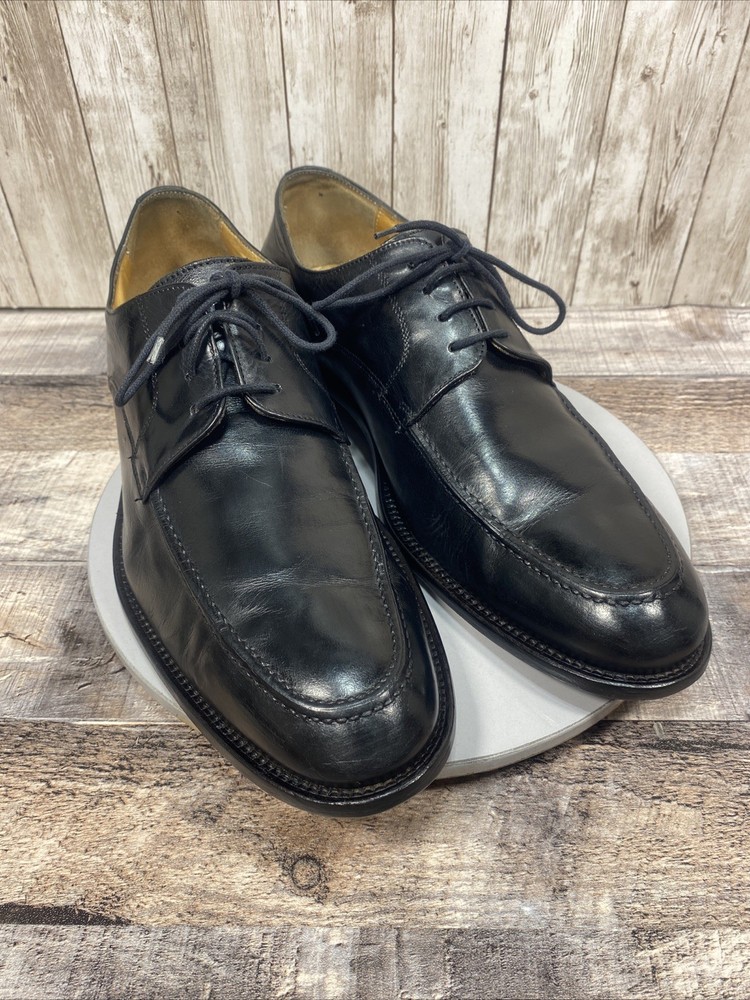 Mercanti Fiorentini Mens Dress Shoes Black Leather Derby Size 10 M Made In Italy