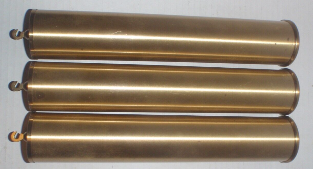 GRANDFATHER CLOCK WEIGHTS SET OF 3 Shells w/INSERTS Brass Howard Miller Ridgeway