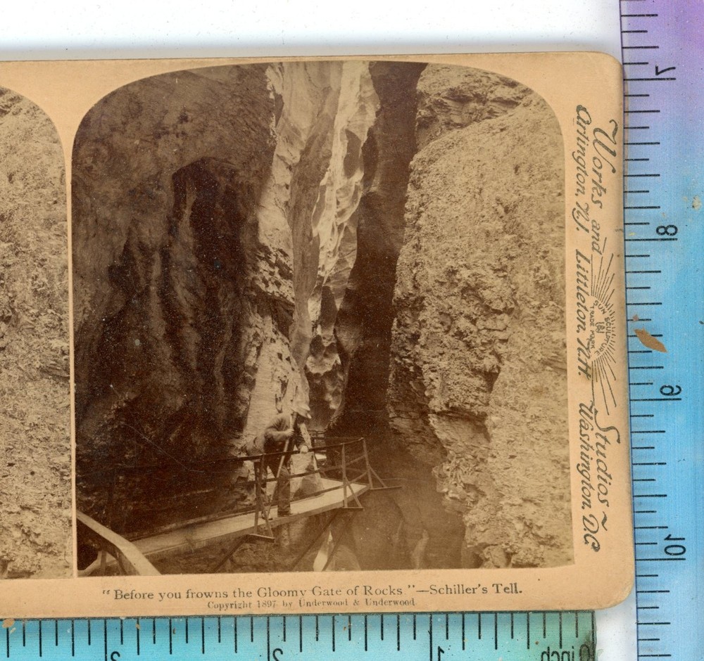 Wonderful Gorge of Aare Switzerland Underwood Stereoview