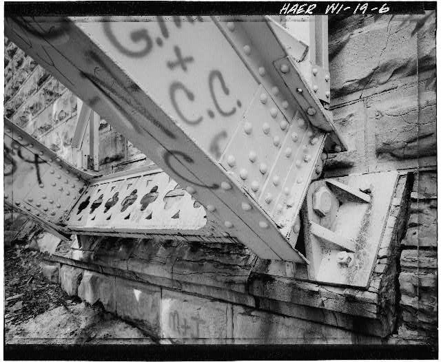 6. Detail View North End South Span, Showing East Connection Arch Abutment -