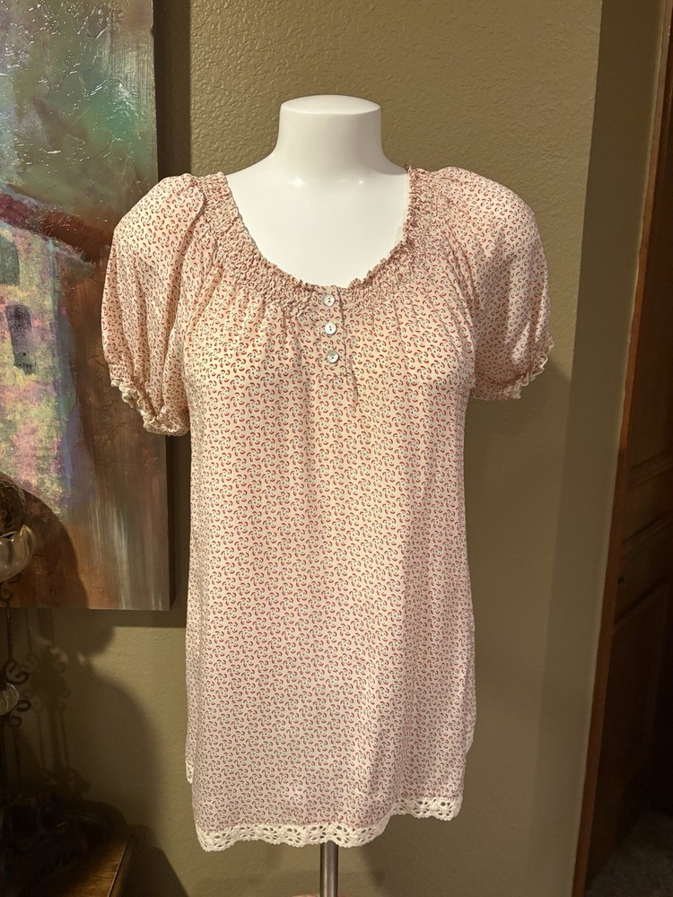 Sundance Silk Floral Feline Blouse (M)