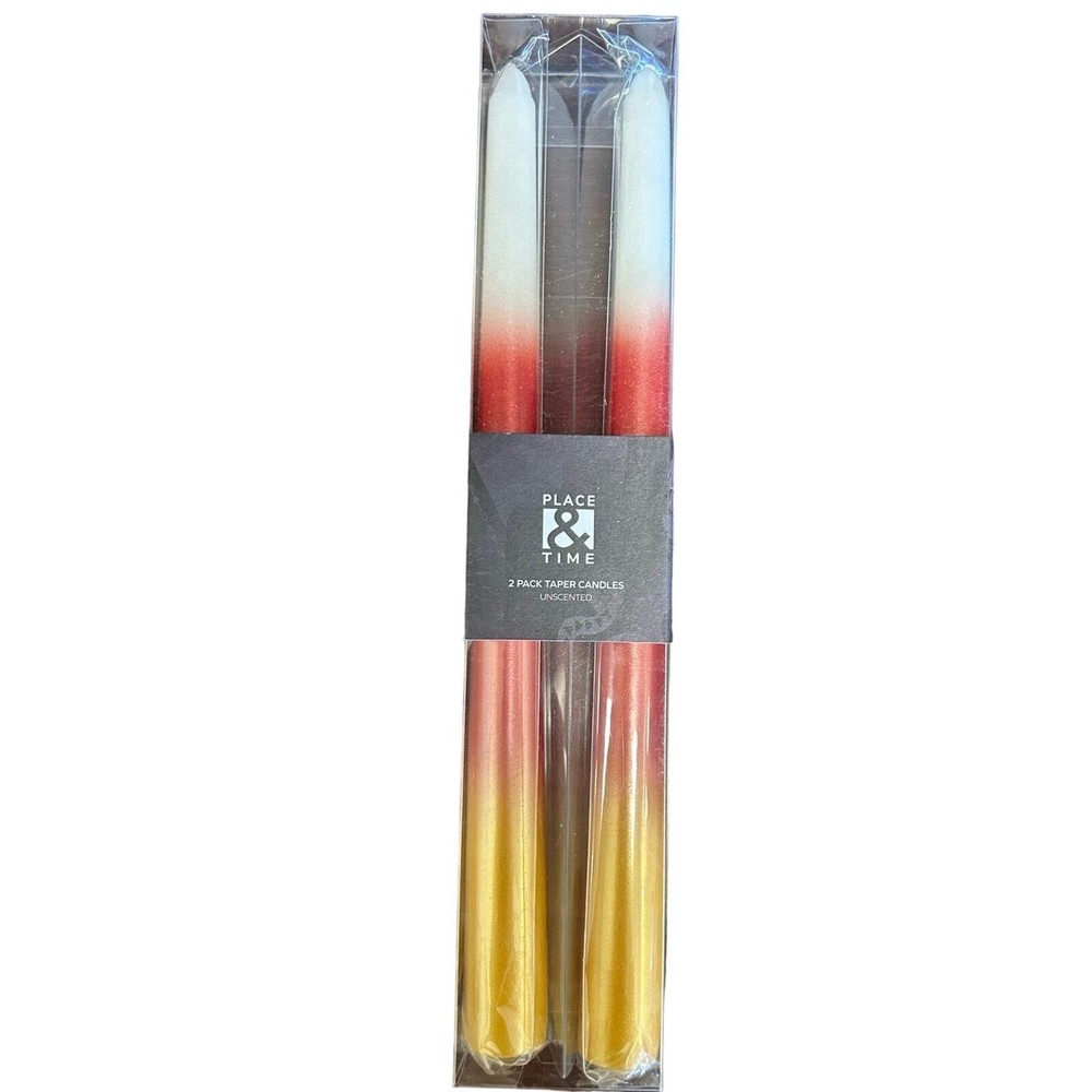 Fall Candy Corn 10”  Stick Candles. NWT