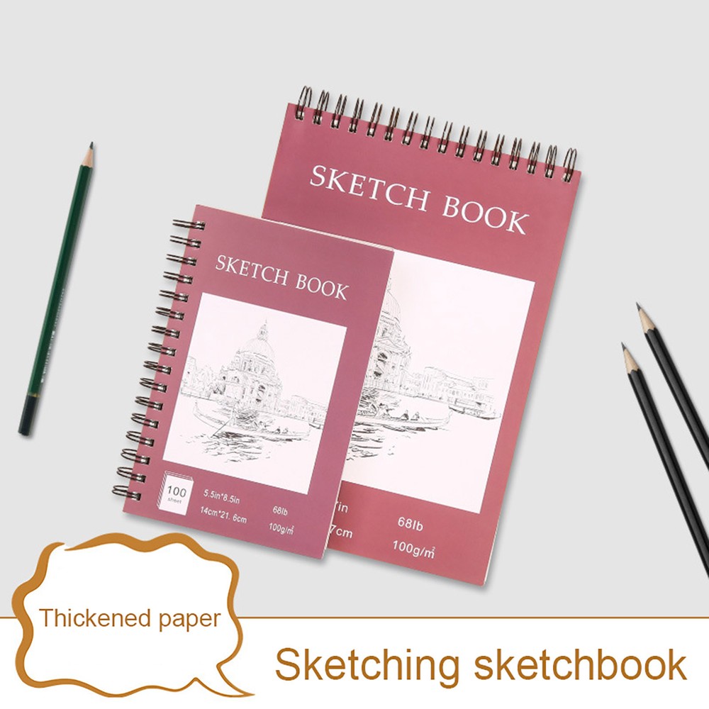 Drawing Book Acid-free Paper Sketchbook Artist with Spiral Wire Binding-image