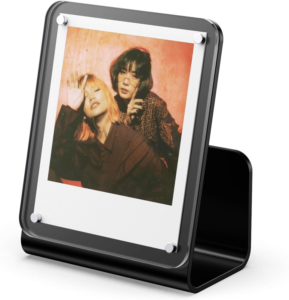 Polaroid Acrylic Photo Frame - Black - L-Shape Display Plus
