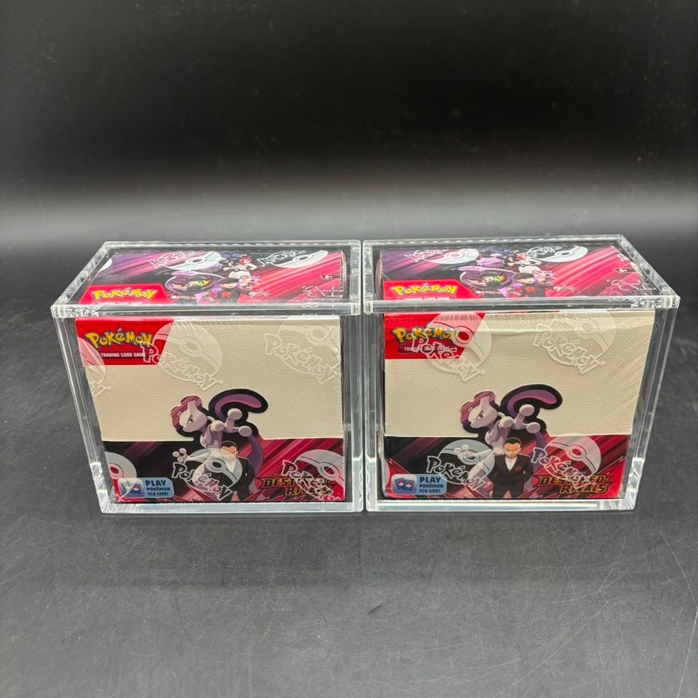 Lot (2) Pokemon SV10 Destined Rivals English Booster Boxes Sealed w/Acrylic CasePROBSTEIN is actively accepting consignments !!