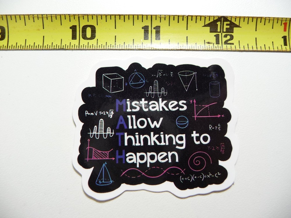 MATH MISTAKES ALLOW THINKING TO HAPPEN DECAL STICKER TEACHER STUDENT SCHOOL