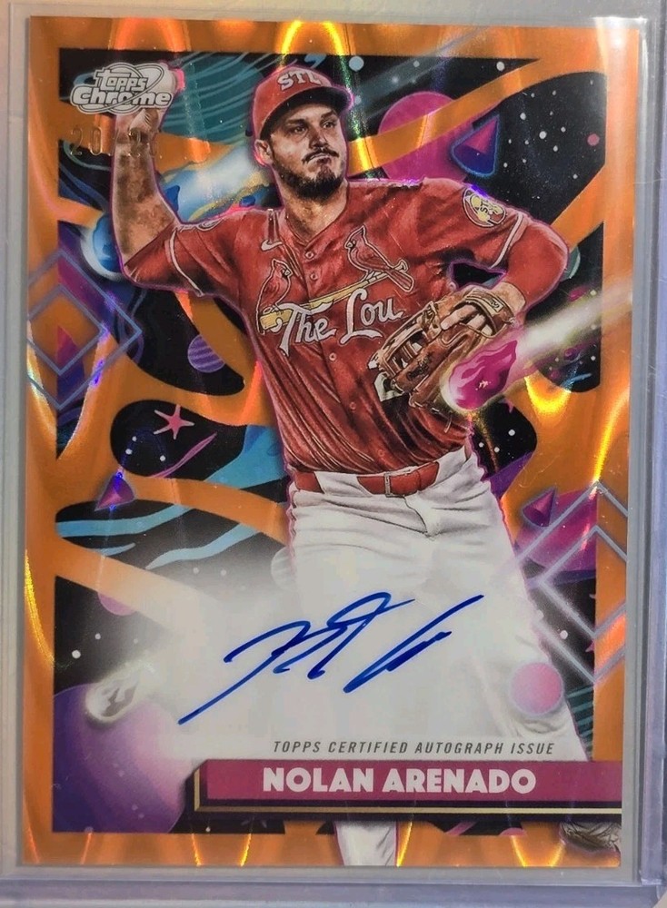 2025 Topps Chrome Cosmic Nolan Arenado Cardinals Orange Autograph Variation /25
