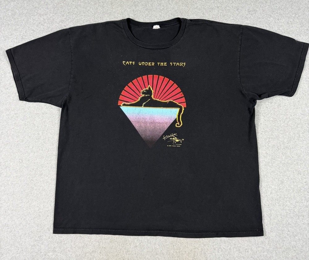 Jerry Garcia CATS UNDER THE STARS 2014 Mouse Art T-Shirt Black Mens 3XL