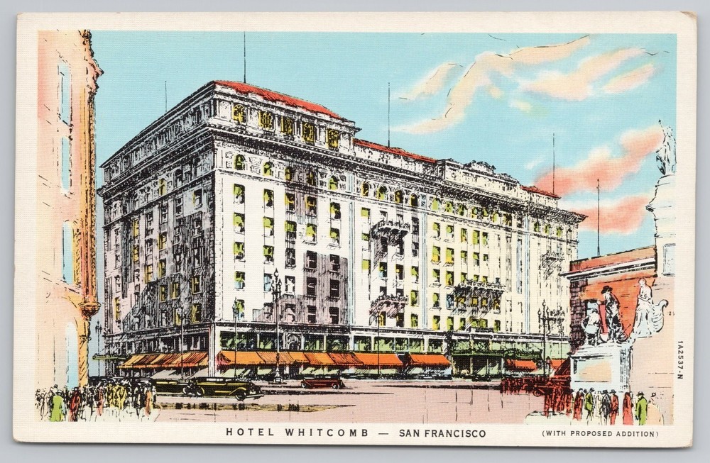 Hotel Whitcomb California CA Postcard Linen
