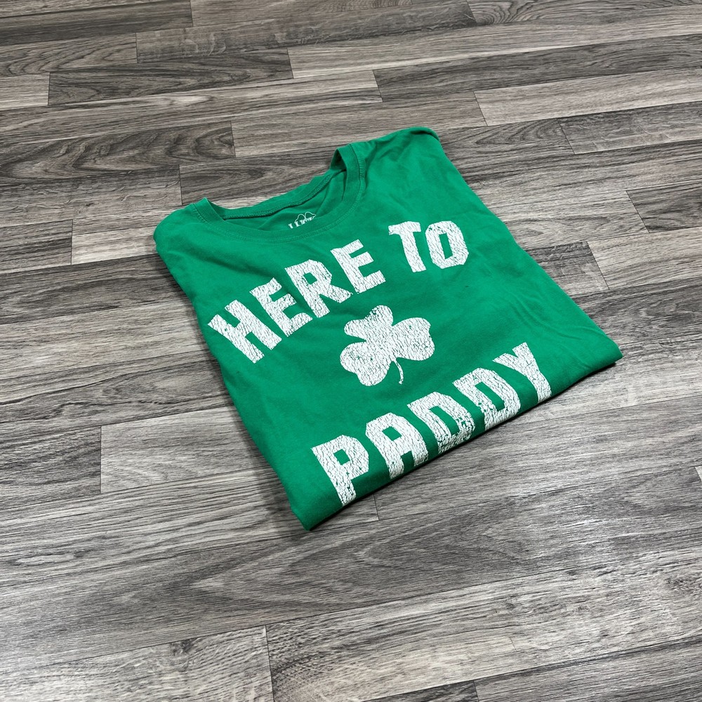 LUCKY TEE SHIRT Crew Neck Graphic Print Green Basic T-Shirt Men's Size XL
