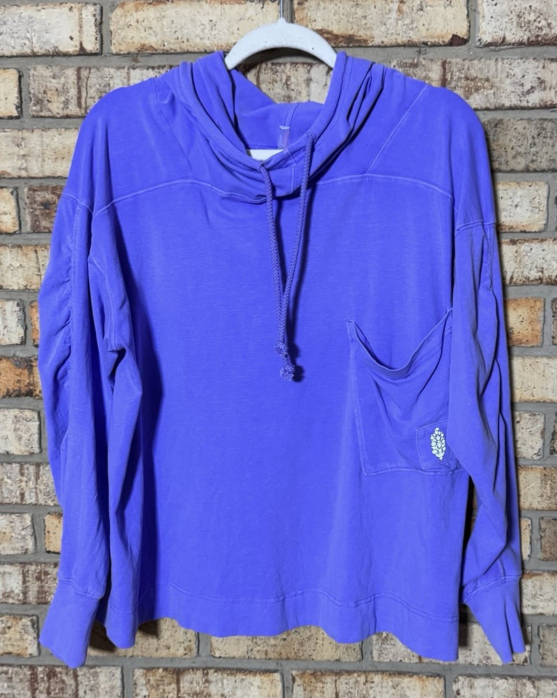 Free People Purple pullover hoodie women's long sleeve tee L