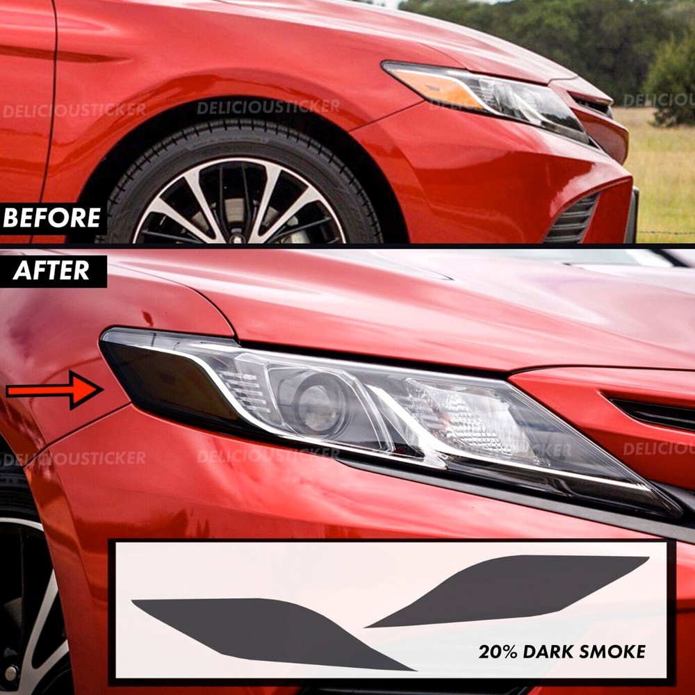 2018-2024 Camry Smoke Headlight Overlay PPF Vinyl Tint Decal for Side Marker