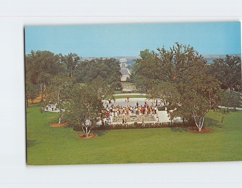 Postcard Grave Of John F Kennedy Arlington National Cemetery Virginia