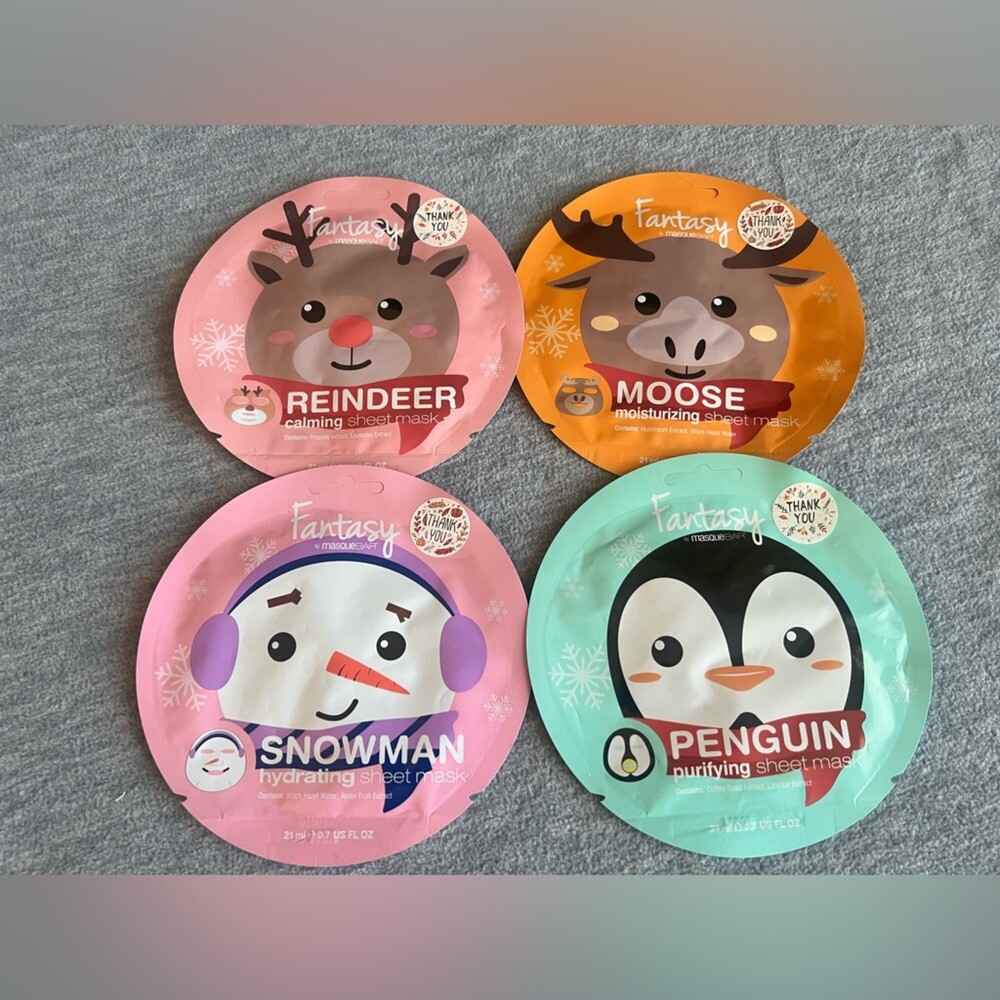 Masque Bar Fantasy Set of 4 Sheet Face Masks for DIY Skincare