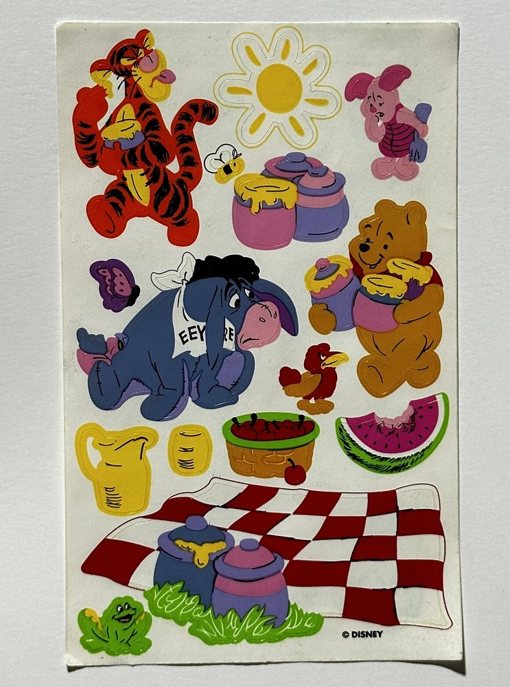 Vintage Sandylion Winnie The Pooh & Friends Sticker Sheet New Without Packaging