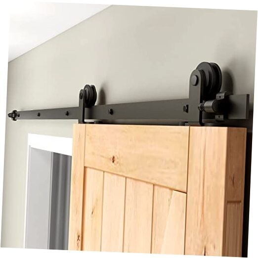 5.5FT Sliding Barn Door Hardware Kit with T-Shaped Hanger for Single Door