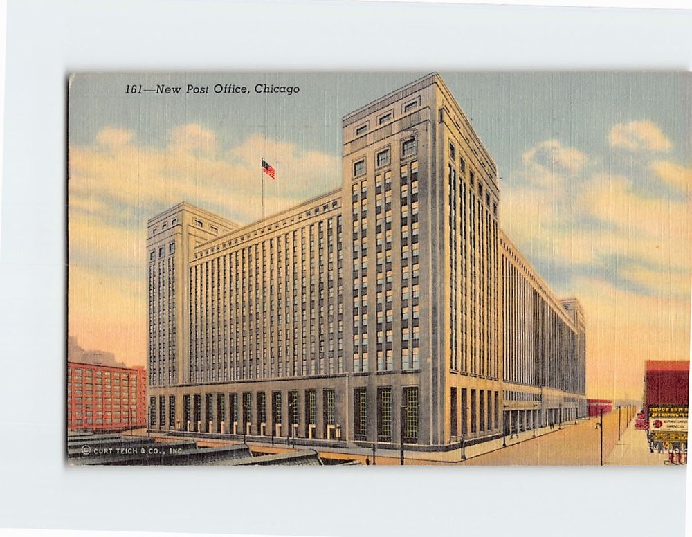 Postcard Post Office Chicago Illinois USA