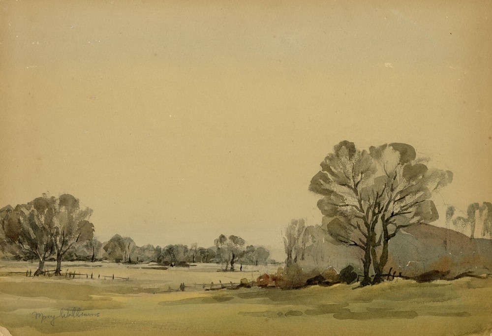 Mary Williams RWA, Canal Banks, Devon – Original 1937 watercolour painting