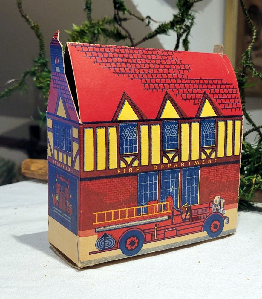 Christmas Candy Box & Ornament,  Fire Department Station, . USA, 1930s