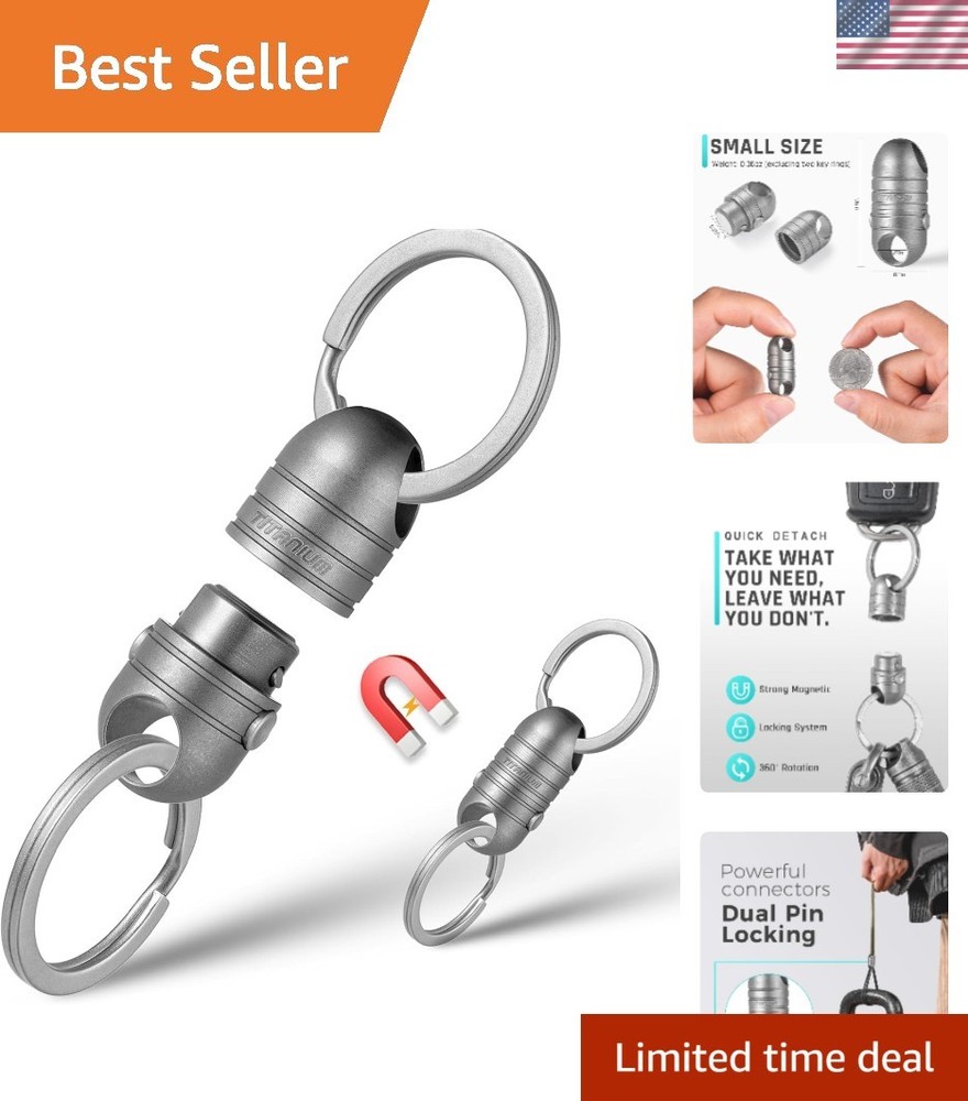 Titanium Quick Release Keychain, Retractable Key Chain Detachable Keychain Cl...